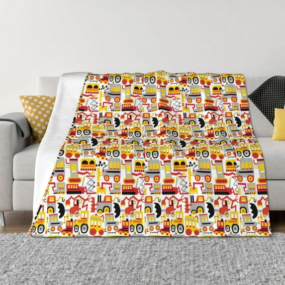 Yiaed Excavator (2) Print Blanket Throw Blanket Soft Cozy Flannel Blanket for Home Bed Sofa Couch Chair-60"x50"