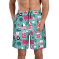 thumbnail image 1 of Yiaed Excavator Print Men's Swim Trunks with Lining Quick Dry Sports Shorts Beach Shorts Boardshorts-Small, 1 of 5