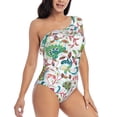 thumbnail image 1 of Yiaed Fairy Flower Print Women One Piece Swimsuits Tummy Control One Shoulder Bathing Suits Pattern Ruffle Swimwear-X-Large, 1 of 8