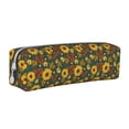 thumbnail image 1 of Yiaed Fall Daisy Leaf Nuts Print Leather Pencil Case - Leather Pen Pencil Holder - Elegant & Practical Pencil Pouch for Work & Office, 1 of 7