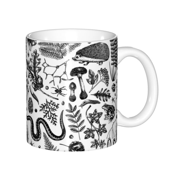 Yiaed Fall Forest Print Ceramics Coffee,Large Handle Design,Extra Large Tea and Coffee Cup for Office and Home Mugs