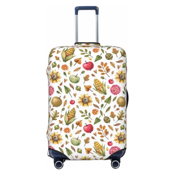 Yiaed Fall Fruits And Vegetables Print Travel Luggage Cover Suitcase Protector Fits 18-32 Inch Luggage Wheel Covers Patterned Elastic Luggage Anti-scratch(No luggage)-X-Large