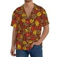 thumbnail image 1 of Yiaed Fall Leaves Print Mens Casual Wrinkle Free Shirts Short Sleeve Button Down Summer Stretch Dress Shirt-Small, 1 of 5