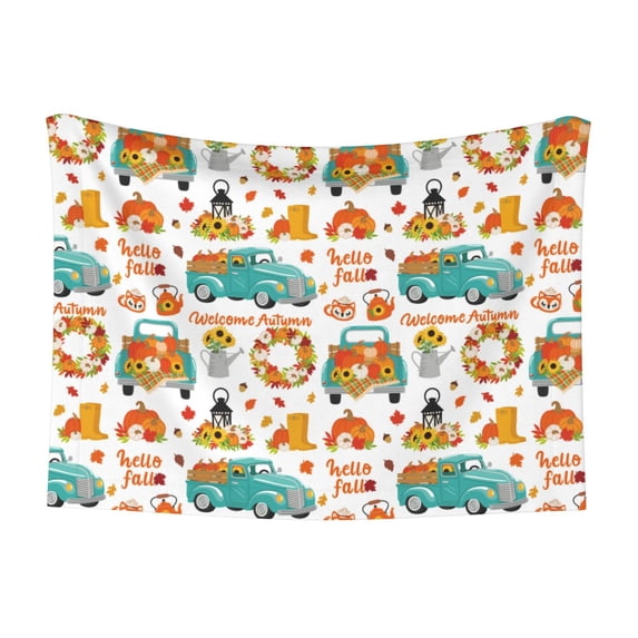Yiaed Fall Pumpkins And Sunflowers Print Dog Blankets-Cat Blanket Washable for Couch Protection,Puppy Blanket, Soft Plush Reversible Throw Furniture Protector-