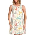 thumbnail image 1 of Yiaed Fall Rabbit Print Women's Sleeveless Dress, Loose Fit Summer Dress, Casual Sleeveless Dress for Women, 1 of 7