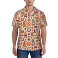 thumbnail image 1 of Yiaed Fall Thanksgiving Print Hawaiian Shirt for Men Short Sleeve Button Down Shirts Beach Shirts for Men-Large, 1 of 1