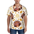 thumbnail image 1 of Yiaed Fall Turkey Print Hawaiian Shirt for Men Short Sleeve Button Down Shirts Beach Shirts for Men-XX-Large, 1 of 5