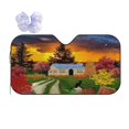 thumbnail image 1 of Yiaed Fall Village Scenery Print Car Windshield Sunshade Front Auto Car Front Window Sun Shade Foldable Sun Visor Shield Cover Auto Accessories for Sedan SUV Truck-Medium, 1 of 5