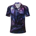thumbnail image 1 of Yiaed Fantasy Dragon In CathedralPrint Men's Short Sleeve Polo Shirt,Golf Polo for Men Three-Button Golf Shirt Athletic Casual Collared T-Shirt- Large, 1 of 7