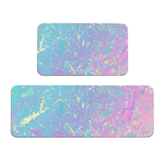 Yiaed Fantasy Gradient Kitchen Rugs Sets of 2 Kitchen Mats Cushioned Anti Fatigue Kitchen Rug Tapetes Para Cocina for Sink,Laundry Room