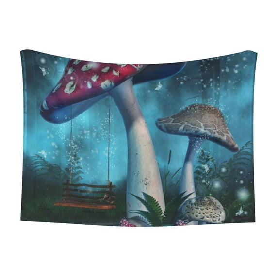 Yiaed Fantasy Mushrooms Print Dog Blankets-Cat Blanket Washable for Couch Protection,Puppy Blanket, Soft Plush Reversible Throw Furniture Protector-Large