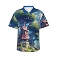 thumbnail image 1 of Yiaed Fantasy Treehouse Planet Scene Print Hawaiian Shirt for Men Short Sleeve Button Down Shirts Beach Shirts for Men,Large, 1 of 7