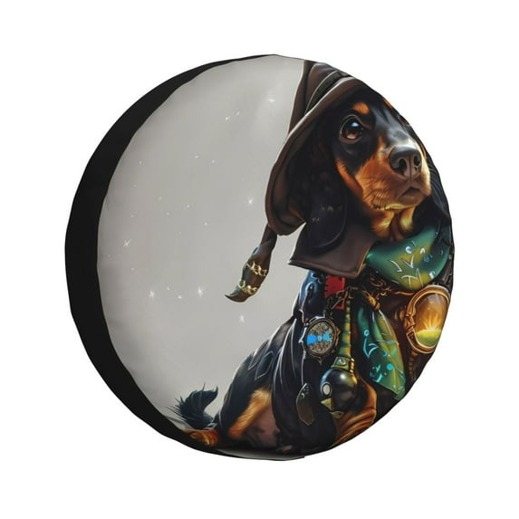 Yiaed Fantasy Wizard Dog Art Print Print Tire Wheel Cover, tire covers for trailers,rv wheel covers,rv tire covers, camper tire covers,tire covers for cars-17 inch