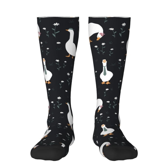 Yiaed Fashionable Goose Print Great elasticity Adult Stockings Sports socks for Men and Women