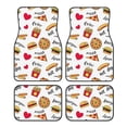 thumbnail image 1 of Yiaed Fast Food Print Carpet Floor Mats for Cars, Auto Accessories Front & Rear Car Floor Mats Car Floor Foot Mat Sets of 4 Pieces, 1 of 7