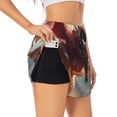 thumbnail image 1 of Yiaed Ferocious Dragon Fury Print Women's Running Shorts with Liner 3 Zipper Pockets Elastic Workout Athletic Gym Yoga Shorts-Medium, 1 of 7