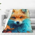 thumbnail image 1 of Yiaed Fiery Red Maple Leaf Fox Pattern Fleece Throw Blanket,Fleece Throw Blankets for Couch & Bed All Season Use -60"x50", 1 of 3