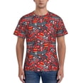 thumbnail image 1 of Yiaed Fire Sign Print Mens Short Sleeve Tight Fit T-Shirt, Crewneck Casual Tee-Large, 1 of 5