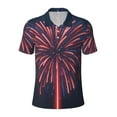 thumbnail image 1 of Yiaed Fireworks3Print Men's Short Sleeve Polo Shirt,Golf Polo for Men Three-Button Golf Shirt Athletic Casual Collared T-Shirt- Medium, 1 of 7