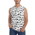 thumbnail image 1 of Yiaed Fish Bones Print Men's Singlet Vests Summer Running Muscle Tank Tops Gym Undershirt Round Neck Sleeveless for man, 1 of 5