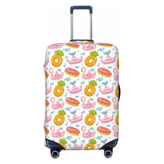 Yiaed Flamingo And Pineapple Print Travel Luggage Cover Suitcase Protector Fits 18-32 Inch Luggage Wheel Covers Patterned Elastic Luggage Anti-scratch(No luggage)-Medium