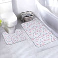 thumbnail image 1 of Yiaed Flamingo and Pineapple Print Bathroom Mat Set 2 Pieces Mat Anti-Skid Pad Ultra Soft and Absorbent Bathroom Bath Mat Contour Bath Rugs for Toilet Base, 1 of 6