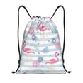 thumbnail image 1 of Yiaed Flamingo and Pineapple Print Drawstring Bags Drawstring Backpack Bulk String Back Pack Gym Sport Bag-Small, 1 of 5