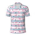 thumbnail image 1 of Yiaed Flamingo1Print Men's Short Sleeve Polo Shirt,Golf Polo for Men Three-Button Golf Shirt Athletic Casual Collared T-Shirt- 3X-Large, 1 of 7