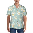 thumbnail image 1 of Yiaed Floral Daisy Print Hawaiian Shirt for Men Short Sleeve Button Down Shirts Beach Shirts for Men-Large, 1 of 5