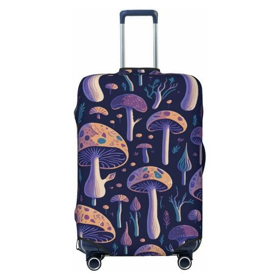 Yiaed Floral Hippie Mushrooms Print Travel Luggage Cover Suitcase Protector Fits 18-32 Inch Luggage Wheel Covers Patterned Elastic Luggage Anti-scratch(No luggage)-Small