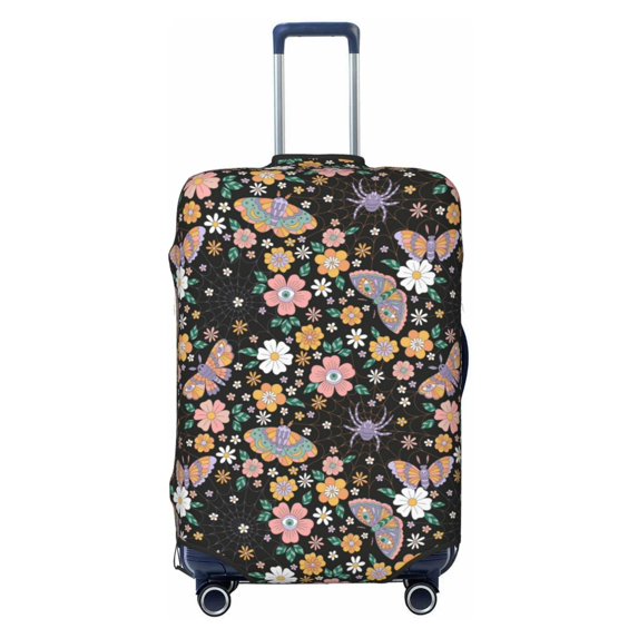 Yiaed Floral Insects Print Travel Luggage Cover Suitcase Protector Fits 18-32 Inch Luggage Wheel Covers Patterned Elastic Luggage Anti-scratch(No luggage)-Medium