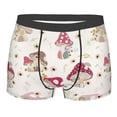 thumbnail image 1 of Yiaed Floral Mushroom Print Men's Soft Cotton Boxer Shorts Breathable Boxers Underwear Moisture-Wicking Underwear Stretch Boxer Briefs for Man-Small, 1 of 5