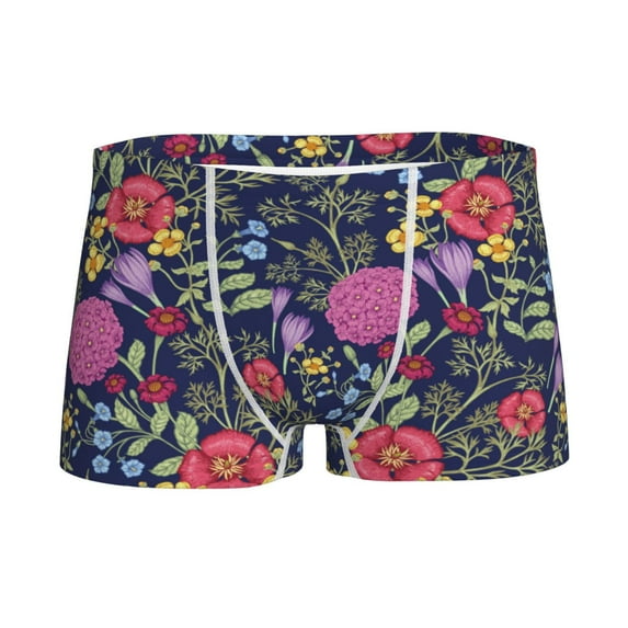 Yiaed Floral Print Boys' Boxer Briefs Cotton Casual Stretch Comfort Boys Boxers - Kids Boxer Briefs Underwear for Boys (6-18)-Small