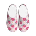 thumbnail image 1 of Yiaed Floral Strawberr Print Slippers Fuzzy Warm Cozy Slippers Non Slip House Slippers For Indoor Outdoor Slippers House Slippers-46/47, 1 of 7