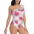 thumbnail image 1 of Yiaed Floral Strawberr Print Women One Piece Swimsuits Tummy Control One Shoulder Bathing Suits Pattern Ruffle Swimwear-Large, 1 of 8