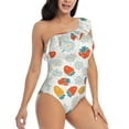 thumbnail image 1 of Yiaed Floral Strawberr Print Women One Piece Swimsuits Tummy Control One Shoulder Bathing Suits Pattern Ruffle Swimwear-X-Large, 1 of 8