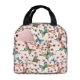 thumbnail image 1 of Yiaed Floral With Butterflies Print Insulated Lunch Bag Reusable Cute Tote Lunch Box, Leakproof Cooler Lunch Bags for Work Office Travel School Picnic, 1 of 5