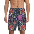 thumbnail image 1 of Yiaed Floral for Men's Soft Sleep Pajama Short Lounging Pajama Shorts-Small, 1 of 8