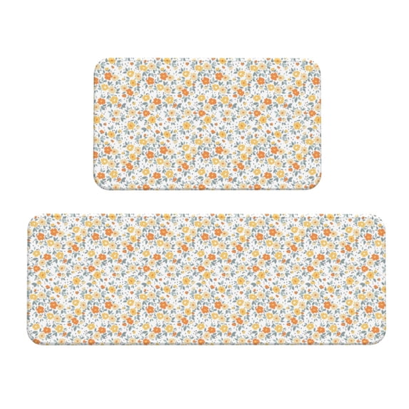 Yiaed Floral1 Kitchen Rugs Sets of 2 Kitchen Mats Cushioned Anti Fatigue Kitchen Rug Tapetes Para Cocina for Sink,Laundry Room