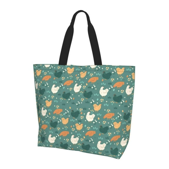 Yiaed Flowe Rooster Print Handbag for Women Tote Purse Shoulder Bag Large Fashion Hobo Purse Handbag Shopping Tote