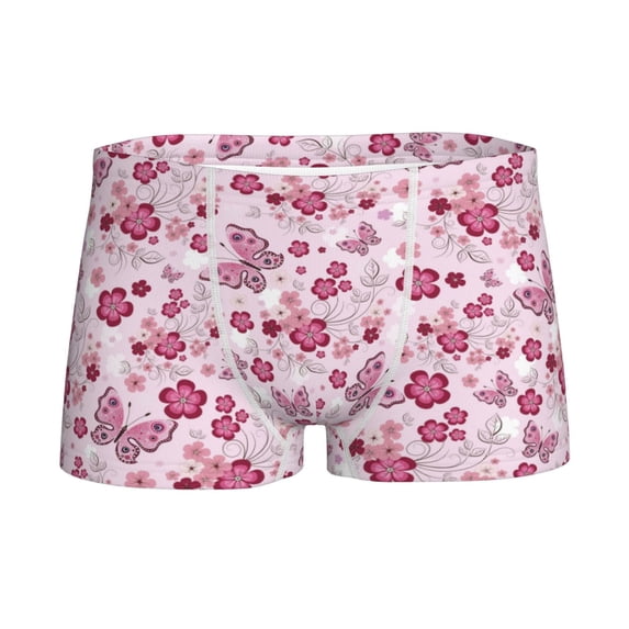 Yiaed Flower Butterfly Print Boys' Boxer Briefs Cotton Casual Stretch Comfort Boys Boxers - Kids Boxer Briefs Underwear for Boys (6-18)-X-Large