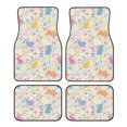 thumbnail image 1 of Yiaed Flower Color Rabbit Print Carpet Floor Mats for Cars, Auto Accessories Front & Rear Car Floor Mats Car Floor Foot Mat Sets of 4 Pieces, 1 of 7