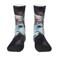 thumbnail image 1 of Yiaed Flower Crown White Horse Print Great elasticity Crew Socks Sports socks for Men and Women, 1 of 5