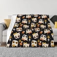 thumbnail image 1 of Yiaed Flower Fox Print Blanket Throw Blanket Soft Cozy Flannel Blanket for Home Bed Sofa Couch Chair-50"x40", 1 of 6