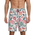 thumbnail image 1 of Yiaed Flower Leaves for Men's Soft Sleep Pajama Short Lounging Pajama Shorts-Medium, 1 of 1