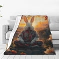 thumbnail image 1 of Yiaed Flower Meditating Rabbit Pattern Fleece Throw Blanket,Fleece Throw Blankets for Couch & Bed All Season Use -50"x40", 1 of 6