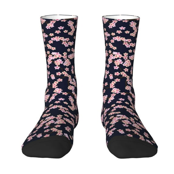 Yiaed Flower Print Great elasticity Crew Socks Sports socks for Men and Women