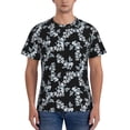 thumbnail image 1 of Yiaed Flower Print Mens Short Sleeve Tight Fit T-Shirt, Crewneck Casual Tee-Medium, 1 of 5