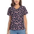 thumbnail image 1 of Yiaed Flower Print Women's T Shirt V-Neck Short Sleeve Shirt Casual Breathable Tee Summer Tops-3X-Large, 1 of 5
