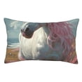 thumbnail image 1 of Yiaed Flower White Horse (2) Print Brushed Microfiber Envelope Pillowcases, Standard,Envelope Closure Pillow Cases(No pillow core)-16"x24", 1 of 6
